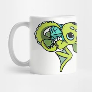 Cute Green and Blue Dice Goblin Dragon Baby Mug